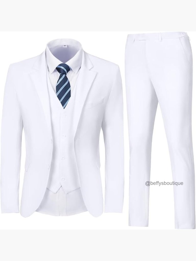 Slim Fit 3-Piece Suit Set With Blazer Vest Pants For Wedding Prom